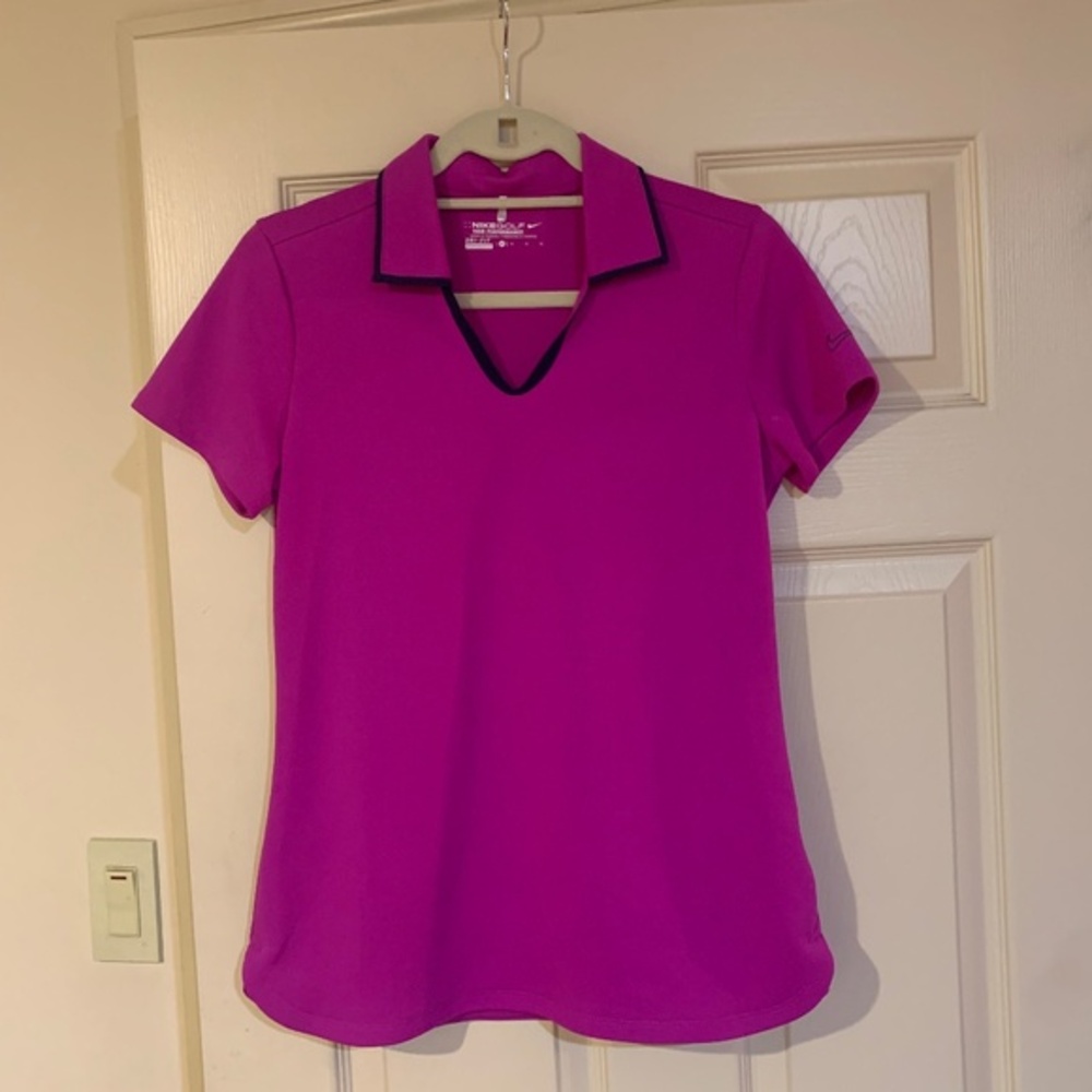 Nike Golf Dri Fit Purple/Navy Top sz M